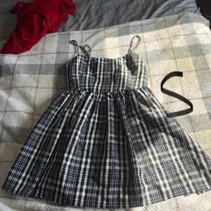 Stylish Black and White Plaid Dress